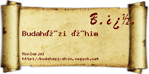Budaházi Áhim névjegykártya